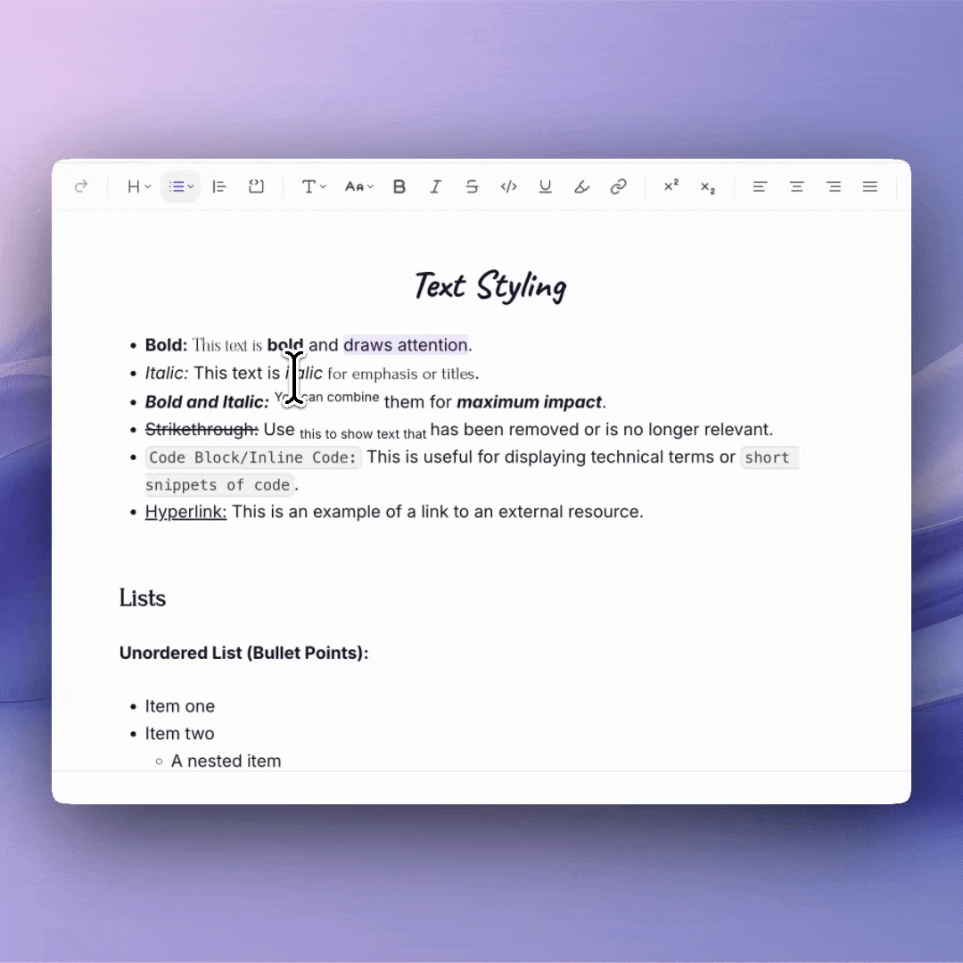 Full-featured text editor